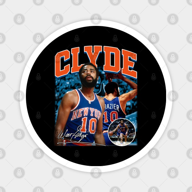 Walt Frazier The Clyde Basketball Legend Signature Vintage Retro 80s 90s Bootleg Rap Style Magnet by CarDE